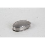 19th century steel snuff box, of oval form and hinged lid, 10cm long