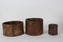 Three measures, two 19th Century and one Edwardian example, 10.5cm high to 16.5cm high, (3)
