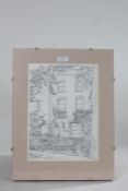 Keith Shemer, pen and ink sketch of a house, signed, 23cm x 32cm
