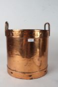 20th century copper dairy pail, with a band reading 'Days? Creameries', with carrying handles, 34.