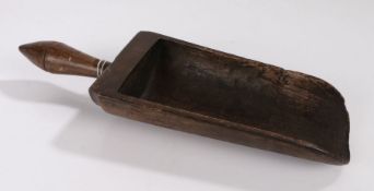 19th Century treen scoop, 37cm long