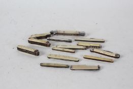 Collection of various penknives, to include mother of pearl examples, (14)