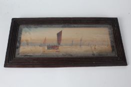 G.M. "Off the East Coast, initialled watercolour, housed in a glazed reeded oak frame, the