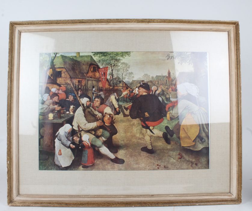 After Pieter Bruegel the Elder, The Peasant Dance, housed in a modern and glazed frame, 56.5cm