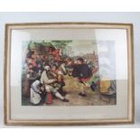 After Pieter Bruegel the Elder, The Peasant Dance, housed in a modern and glazed frame, 56.5cm