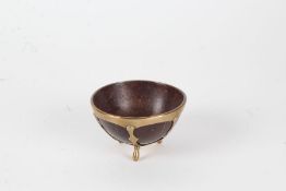 Brass mounted coconut cup, 8.5cm wide