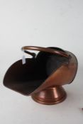 Victorian copper coal scuttle, with swing handle