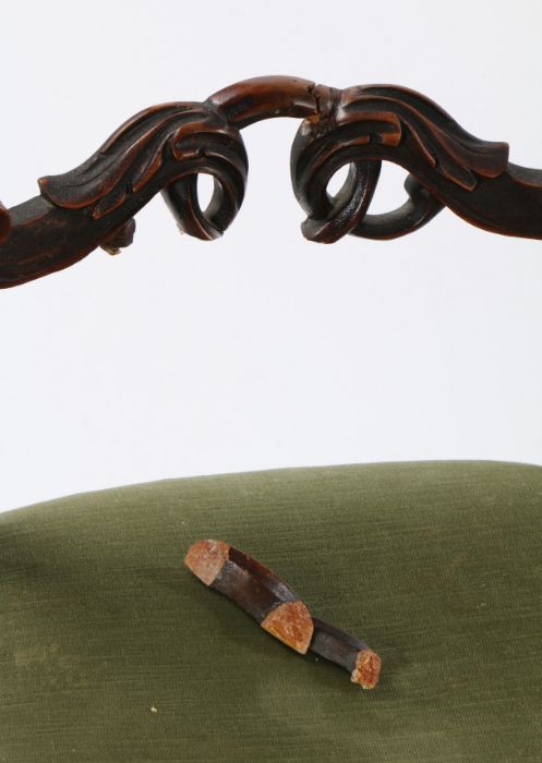 Set of four Victorian mahogany balloon back side chairs, the undulating top rail carved with - Image 2 of 2