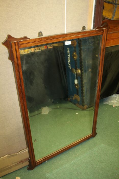 Mahogany framed bevelled wall mirror, 69cm x 100cm