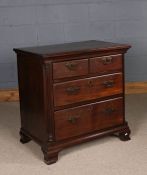 George III mahogany chest of drawers, with alterations, fitted two over two long drawers, with
