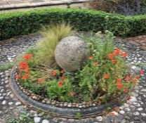 Large reconstituted stone ornamental ball, approx. 52cm diameter