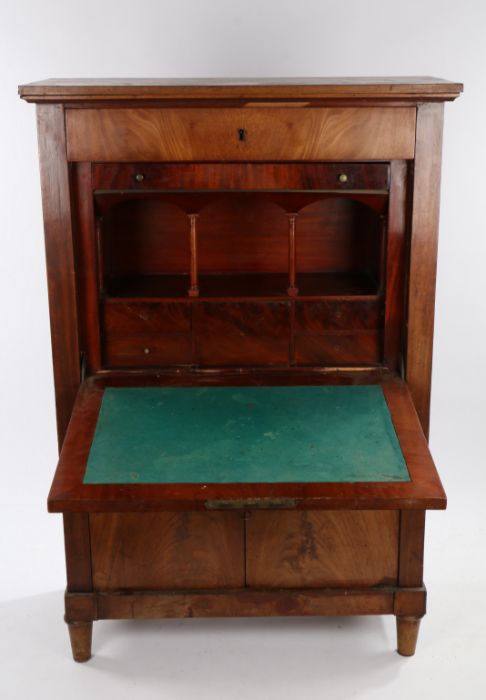 Late 19th Century Biedermeier secretaire a abattant, the rectangular top above a long drawer and a - Image 2 of 3