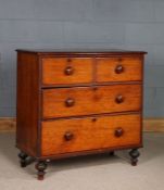 Victorian mahogany chest of drawers, the rectangular top above two short and two long drawers,