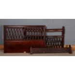 Heal & Son of London, 20th Century mahogany single bed frame, consisting of a headboard and bed end,