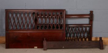 Heal & Son of London, 20th Century mahogany single bed frame, consisting of a headboard and bed end,