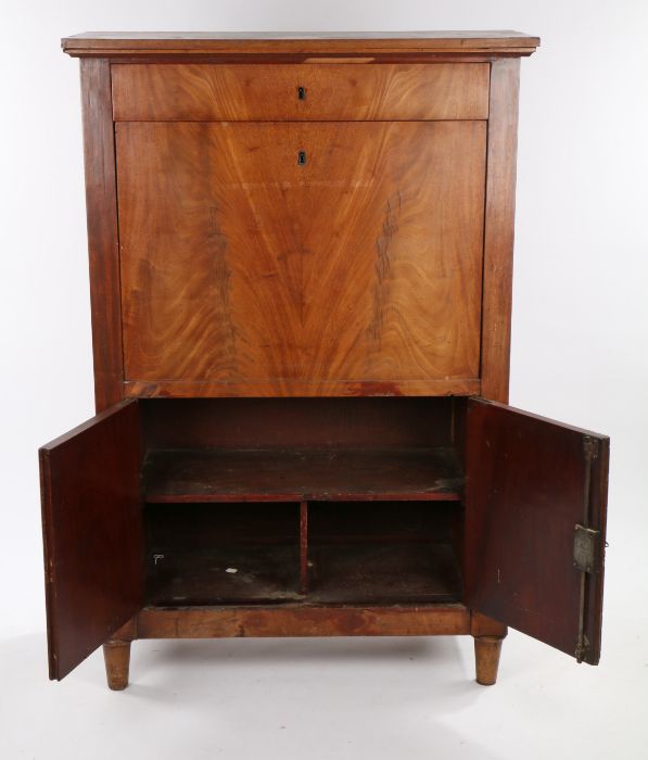 Late 19th Century Biedermeier secretaire a abattant, the rectangular top above a long drawer and a - Image 3 of 3