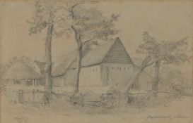 Attributed Charles Bird (act.1892-1907) Maydencroft Nr Hitchin, pencil, 34cm x 22cm, note to