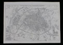The Dispatch Atlas map, "Plan of Paris & the surrounding communes shewing the fortifications & all