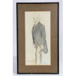 David Low (1891-1963), Portrait of John Galsworthy, novelist and playwright, pencil, signed and