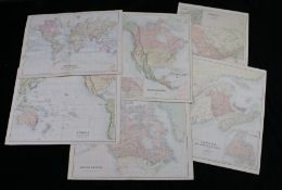 J. Bartholomew, coloured map engravings, The World on Mercator's Projection, Oceania and Pacific