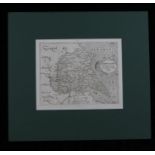 Christopher Saxton, map engraving "EBORACENSIS ...... EAST RIDING", mounted, the map 27cm x 22cm