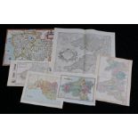 Remigius Hogenbergius, coloured map of Montgomeri 1578, 45cm x 34cm, coloured map of South Wales,