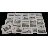 Collection of engravings and plates, to include "the south east view of Maidenhead Bridge", "