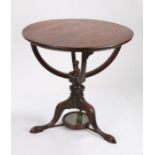 19th Century and later mahogany globe stand, formerly housing a 12" table globe, the later