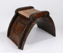 North African camel saddle, with a removable hide seat, 60cm wide and 39cm high