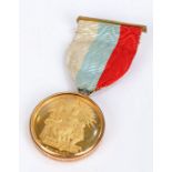 Masonic interest, silver gilt medallion "Honourable testimonial of Masonic charity & Benevolence