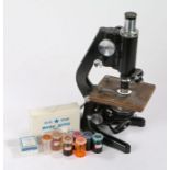 Watson London Service II monocular microscope, number 122737, the head stamped King's Coll Botany,