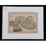 Langley & Belch, original coloured map engraving, "LANGLEY'S new MAP of GLAMORGANSHIRE", with