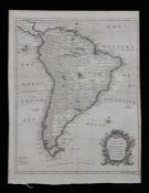 R.W. Seale, 18th Century map engraving, "A MAP OF SOUTH AMERICA,  with all the European