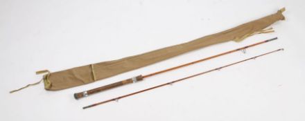 J.S. Sharpe Ltd of Aberdeen "Scottie, The Braemar" fly rod, formed from two sections, with cork