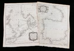 Tindal, two ocean charts, "A Correct Chart of the German Ocean...", "A Correct Chart of the Bay of