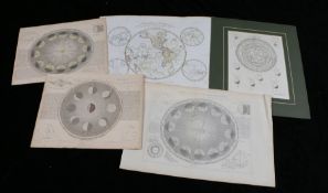 Celestial and other charts, to include "Astronomy fig.6 The motion of Venus and Mercury in respect