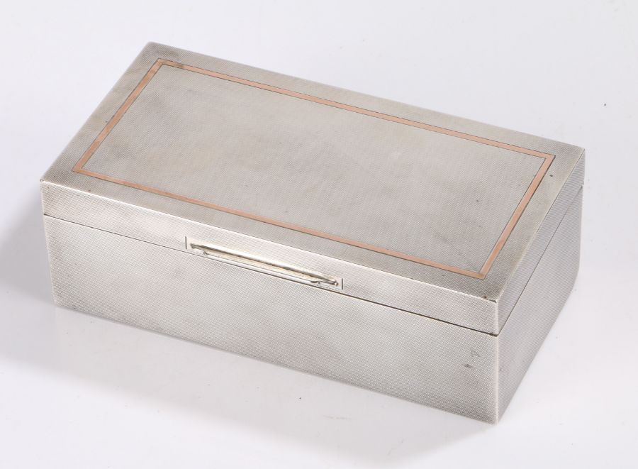 Edward VIII silver cigarette box, Sheffield 1936, maker Walker & Hall, the engine turned lid with