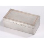 Edward VIII silver cigarette box, Sheffield 1936, maker Walker & Hall, the engine turned lid with