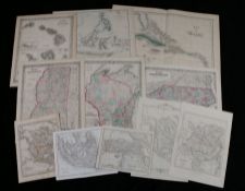 Maps top include Gall & Inglis' map of West Indies, Colton's Hawaiian group or Sandwich Islands,