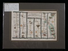 Thomas Gardner, original coloured map engraving, "The Continuation of the Road from LONDON to St