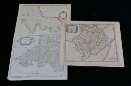 Robert Morden, original map engraving, South Wales, 45.5cm x 39cm, Robert Morden, original