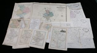 Collection of maps of Huntingdonshire, to include later coloured examples (qty)