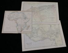 Edward Weller, coloured map engravings, Western Africa, Marocco (sic) Algeria & Tunis, Africa (3)