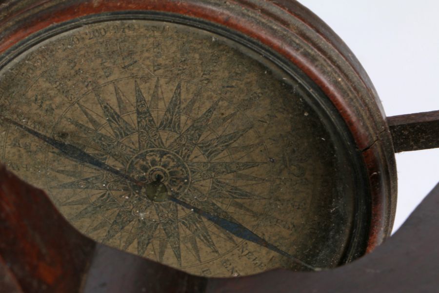 19th Century and later mahogany globe stand, formerly housing a 12" table globe, the later - Image 2 of 2