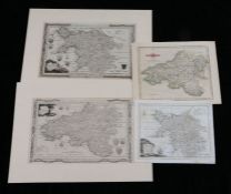 Wales maps- A Modern Map of South Wales, A modern Map of North Wales verso, 27.5cm x 22cm, Cary
