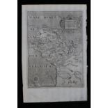 Christopher Saxton. Anglesey, map engraving circa 1640, 21cm x 32.5cm