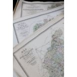 C & J Greenwood, county maps to include Northampton, Leicester, Stafford, Northumberland, Worcester,