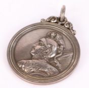 Victorian Scottish silver Royal Academy fencing medal, Edinburgh maker James Nasmyth & Co, the medal