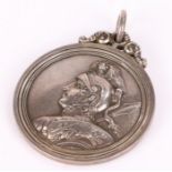 Victorian Scottish silver Royal Academy fencing medal, Edinburgh maker James Nasmyth & Co, the medal