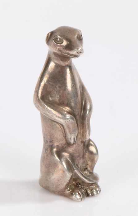 Silver model of a standing meerkat, 5.5cm high